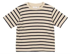 THE NEW Siblings Nat T-shirt i mørkeblå og hvid stribet mønster TNST6038 forfra